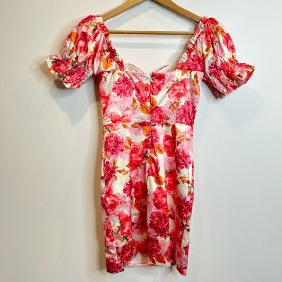 Alamour The Label Carrie Floral Off the Shoulder Mini Dress - Picture 7 of 7